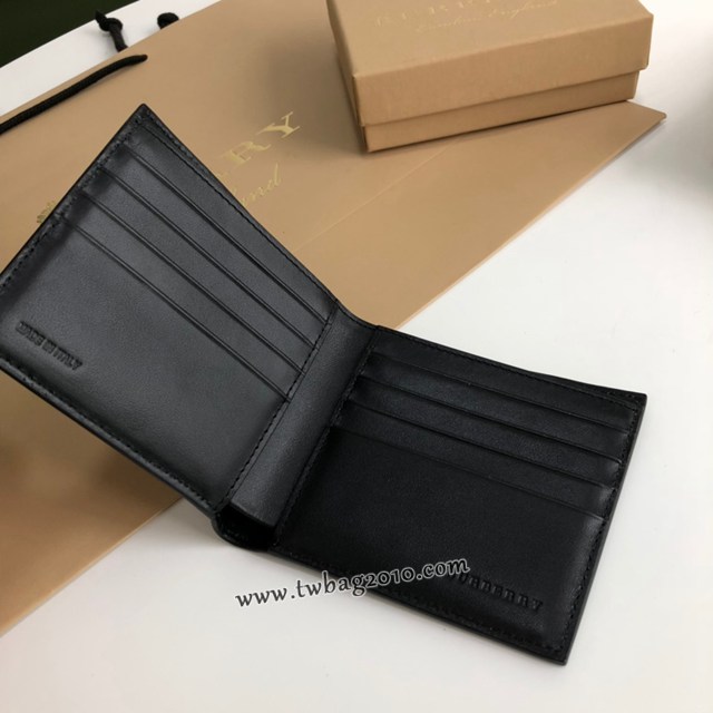 Burberry專門店新款男士錢包 巴寶莉徽標印花皮革短夾 yxb1000